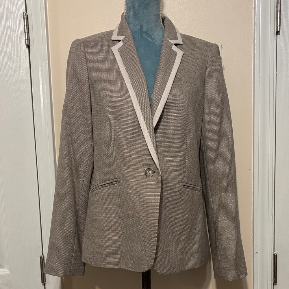 Tommy Hilfiger Taupe Blazer with Cream Trim